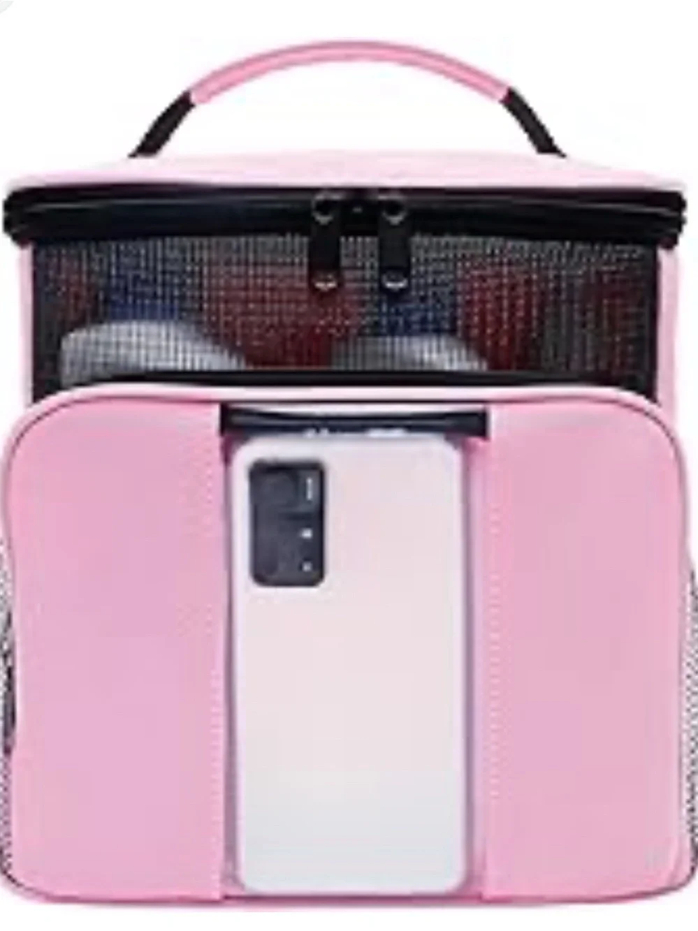 Pink Hanging Toiletry Organizer Bag with Phone Pocket